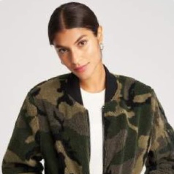 Nwt Sanctuary Camo Sherpa Bomber Jacket 